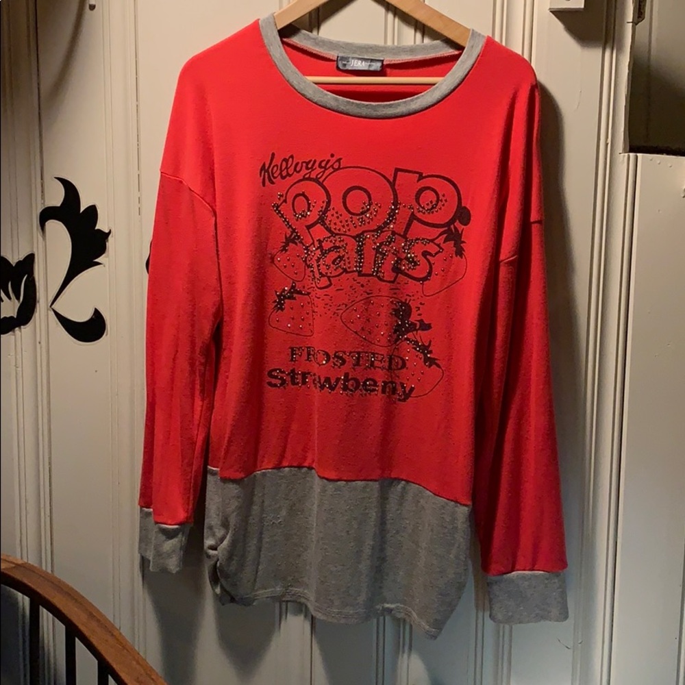 Embellished Strawberry Pop Tarts long sleeve L/XL